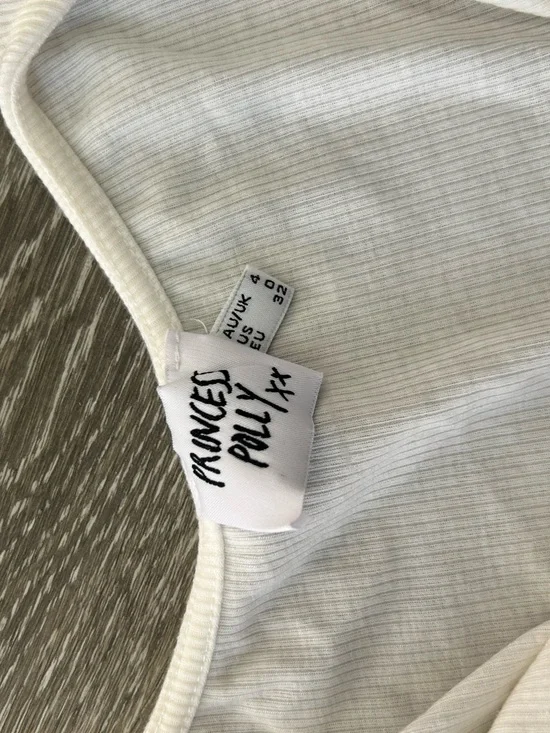 Princess Polly White Long Sleeve Wrap Crop Top with Crisscross Ties - Picture 4 of 4